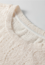 Load image into Gallery viewer, Pre-Order Semi Sheer Lace Long Sleeve Cropped Tops