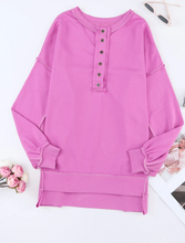 Load image into Gallery viewer, Pre-Order Oversized Exposed Seam Henley Sweatshirt