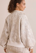 Load image into Gallery viewer, Pre-Order White Abstract Woodland Print Balloon Sleeve Pullover Drawstring Mini Skirt Set