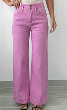 Load image into Gallery viewer, Pre-Order Pink 2-Button High Waist Flared Bottom Jeans