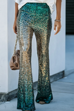 Load image into Gallery viewer, Pre-Order Green Black&amp;Gold Gradient Sequined Pants