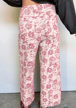 Load image into Gallery viewer, Pre-Order Pink Vintage Floral Print Denim Shift Pants