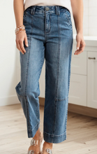 Load image into Gallery viewer, Pre-Order Sail Blue Exposed Stitching Straight Jeans
