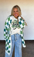 Load image into Gallery viewer, Pre-Order ST PATTY CHECKER CLOUD CARDIGAN