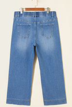 Load image into Gallery viewer, Pre-Order Acid Wash Contrast Lace-up Plus Size Jeans