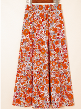 Load image into Gallery viewer, Pre-Order Bohemian Floral Print Tiered Maxi Skirts with Split