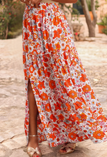 Load image into Gallery viewer, Pre-Order Bohemian Floral Print Tiered Maxi Skirts with Split
