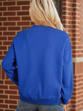 Load image into Gallery viewer, Pre-Order Blue Baseball Large Bow Mock Neck Sweatshirt