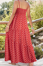 Load image into Gallery viewer, Pre-Order Boho Fashion Print Spaghetti Straps Drawstring Maxi Dress
