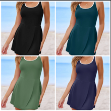 Load image into Gallery viewer, Pre-Order Contrast Edge Ruffled High Waist One Piece Swim Dresses