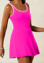 Load image into Gallery viewer, Pre-Order Contrast Trim Neckline Active Shorts Attached One Piece Swim Dress