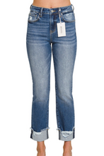 Load image into Gallery viewer, Pre-Order Cuffed Cuffed Skinny Denim Pants Medium Wash