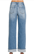 Load image into Gallery viewer, Pre-Order High Rise Wide Leg Cuffed Jeans