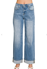 Load image into Gallery viewer, Pre-Order High Rise Wide Leg Cuffed Jeans
