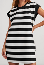 Load image into Gallery viewer, Pre-Order Stripe Cap Sleeve Shift T Shirt Dresses