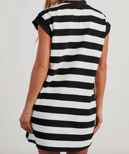 Load image into Gallery viewer, Pre-Order Stripe Cap Sleeve Shift T Shirt Dresses