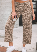 Load image into Gallery viewer, Pre-Order Khaki Leopard Print Straight Loose Jeans