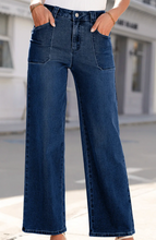 Load image into Gallery viewer, Pre-Order Dark Wash Straight Leg Mid-rise Shift Jeans