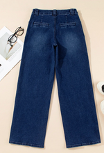 Load image into Gallery viewer, Pre-Order Dark Wash Straight Leg Mid-rise Shift Jeans
