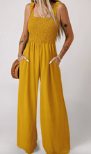 Load image into Gallery viewer, Pre-Order Ginger Smocked Sleeveless Wide Leg Jumpsuit with Pockets