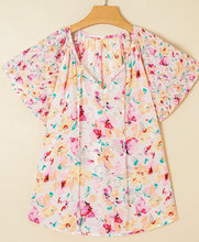 Load image into Gallery viewer, Pre-Order Short Sleeve Fashion Print Fantasy Fluttering Blouse