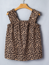 Load image into Gallery viewer, Pre-Order Brown Leopard Print Frilled Square Neck Tank Top