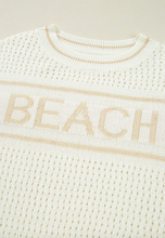Load image into Gallery viewer, Pre-Order White BEACH Hollow Out Knitted Lightweight Dolman Sweater