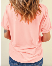 Load image into Gallery viewer, Pre-Order Pink JESUS AND BASEBALL Coquette Striped Print T Shirt