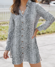 Load image into Gallery viewer, Pre-Order Long Sleeve Leopard Animal Print Shirt Dress