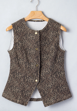 Load image into Gallery viewer, Pre-Order Brown Leopard Print Slim Denim Vest