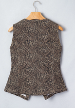 Load image into Gallery viewer, Pre-Order Brown Leopard Print Slim Denim Vest