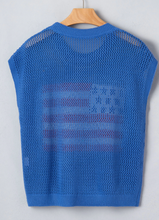 Load image into Gallery viewer, Pre-Order Flag Graphic Short Sleeve Sweater Top