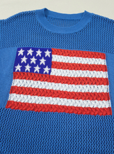 Load image into Gallery viewer, Pre-Order Flag Graphic Short Sleeve Sweater Top