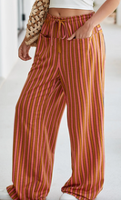 Load image into Gallery viewer, Pre-Order Stripe Button Pocket Tie Waist Casual Wide Leg Pants