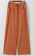 Load image into Gallery viewer, Pre-Order Stripe Button Pocket Tie Waist Casual Wide Leg Pants