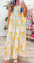 Load image into Gallery viewer, Pre-Order Black Floral Print V Neck Pleated Tiered Maxi Dress (Copy)