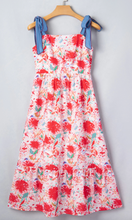 Load image into Gallery viewer, Pre-Order Black Floral Print V Neck Pleated Tiered Maxi Dress (Copy)