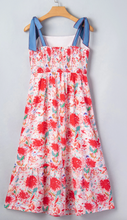 Load image into Gallery viewer, Pre-Order Black Floral Print V Neck Pleated Tiered Maxi Dress (Copy)