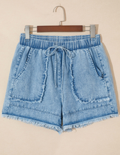 Load image into Gallery viewer, Pre-Order Myosotis Frayed Edge Casual Denim Shorts