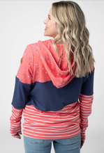 Load image into Gallery viewer, Pre-Order Colorblock Fullzip - Liberty Stars, Navy, and Stripes Trio