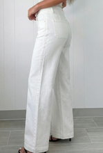 Load image into Gallery viewer, Pre-Order White 2-Button High Waist Wide Leg Jeans