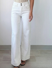 Load image into Gallery viewer, Pre-Order White 2-Button High Waist Wide Leg Jeans