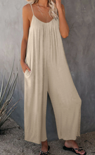 Load image into Gallery viewer, Pre-Order Spaghetti Straps Wide Leg Pocketed Jumpsuits