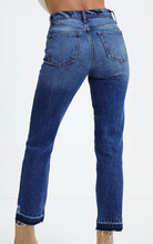 Load image into Gallery viewer, Pre-Order Whiskered Wash Raw Hem Cropped Jeans