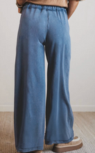Load image into Gallery viewer, Pre-Order Ashleigh Blue Mineral Wash Drawstring Retro High Waist Wide Leg Western Pants