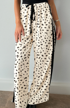 Load image into Gallery viewer, Pre-Order Beige Leopard Print Side Stripe Detail Loose Drawstring Pants