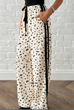 Load image into Gallery viewer, Pre-Order Beige Leopard Print Side Stripe Detail Loose Drawstring Pants