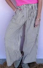 Load image into Gallery viewer, Pre-Order Black Stripe Wide Leg Casual Pants