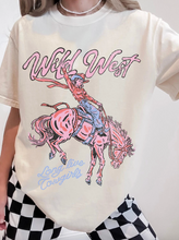 Load image into Gallery viewer, Pre-Order White Wild West Cowgirl Rodeo Graphic Tunic Tee