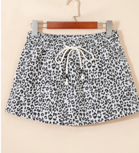 Load image into Gallery viewer, Pre-Order Leopard Print Tassel Drawstring Casual Denim Skort